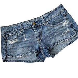 American Eagle Micro Mini Shorty Shorts Size 8 Denim Jean Tiny Shortie NWOT
